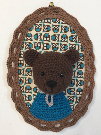 Quadretto con animali crochet-orso