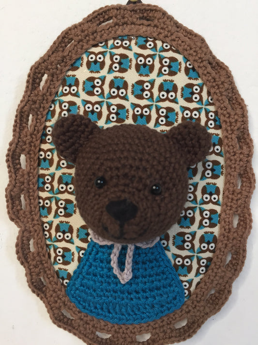 Quadretto con animali crochet-orso